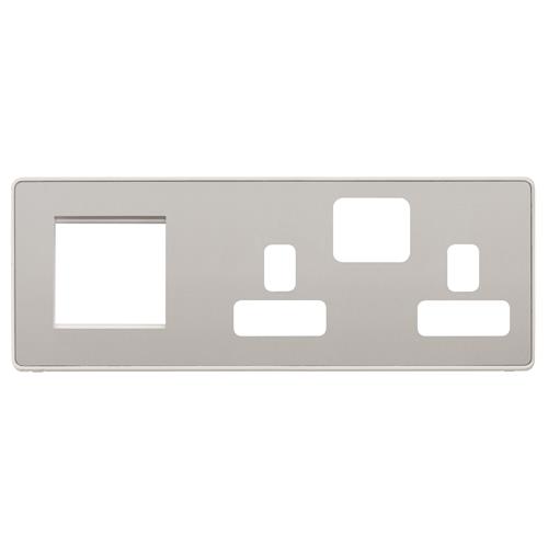 COMBI 2G SW SKT + 2 MOD EURO (LH) FPLATE