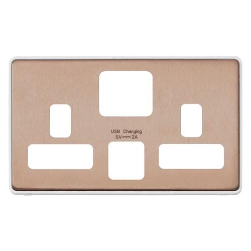 2G 13A USB SWITCH SOCKET FRONTPLATE