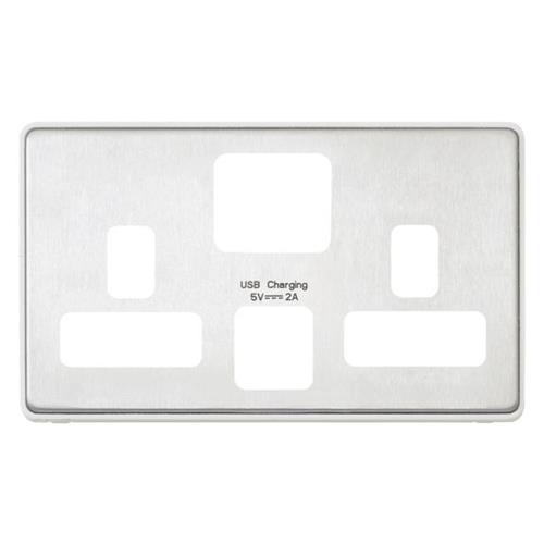 2G 13A USB SWITCH SOCKET FRONTPLATE