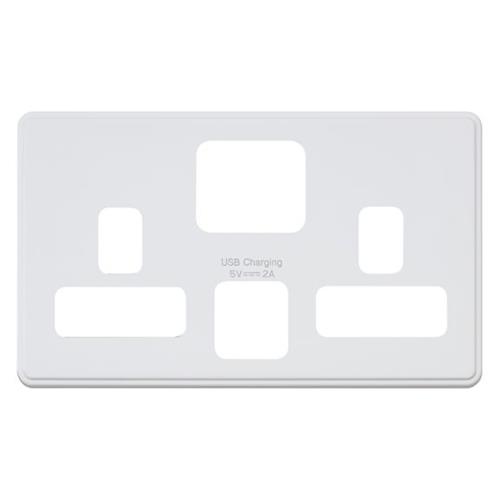 Dimensions Frontplate 2 Gang 13A DP Swd