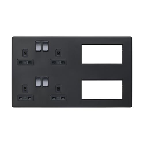 4G DP SWITCHSOCKET 8 MOD EURO FRONTPLATE